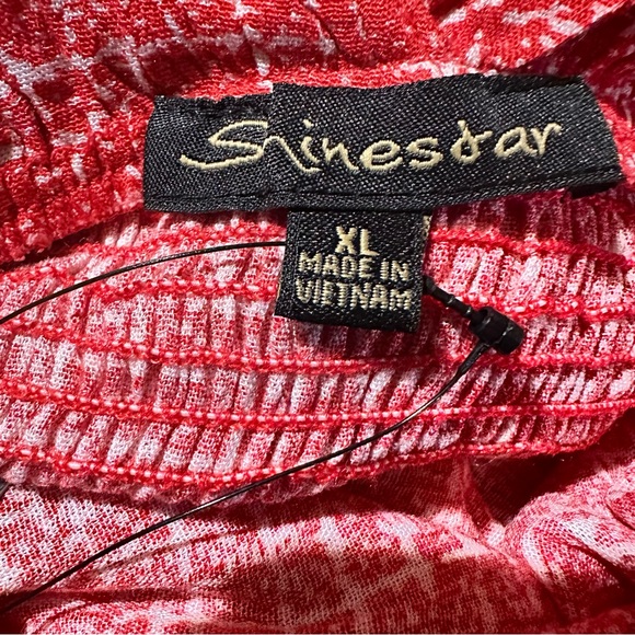 Shinestar Red/Orange Ruffle Flared Print Sundress Size XL - Picture 9 of 11